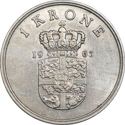 سکه 1 کرون 1963 فردریک نهم - AU58 - دانمارک