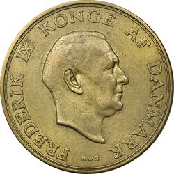 سکه 2 کرون 1954 فردریک نهم - EF45 - دانمارک
