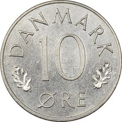 سکه 10 اوره 1976 مارگرته دوم - MS61 - دانمارک