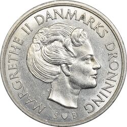 سکه 1 کرون 1976 مارگرته دوم - MS61 - دانمارک