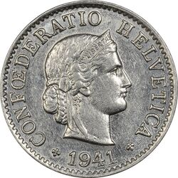سکه 5 راپن 1941 دولت فدرال - AU50 - سوئیس