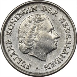 سکه 10 سنت 1963 یولیانا - AU58 - هلند