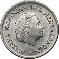 سکه 25 سنت 1966 یولیانا - MS61 - هلند