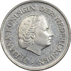 سکه 25 سنت 1968 یولیانا - AU50 - هلند