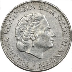 سکه 1 گلدن 1964 یولیانا - EF45 - هلند