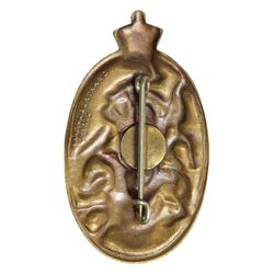 مدال سوزنی حزب رستاخیز (با جعبه فابریک) - UNC - محمد رضا شاه
