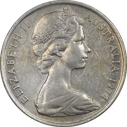 سکه 10 سنت 1974 الیزابت دوم - EF45 - استرالیا
