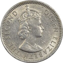 سکه 10 سنت 1961 الیزابت دوم - AU50 - مالزی