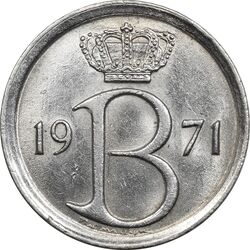 سکه 25 سانتیم 1971 بودئون یکم (نوشته آلمانی) - MS61 - بلژیک