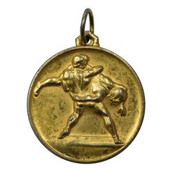 مدال برنز تربیت بدنی و فدراسیون کشتی کشور (طلایی) - AU - محمد رضا شاه