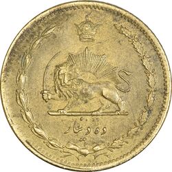 سکه 10 دینار 1317 برنز - AU50 - رضا شاه