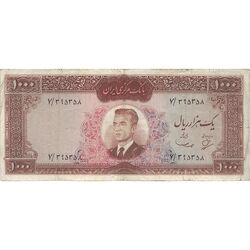 اسکناس 1000 ریال (بهنیا - سمیعی) - تک - VF30 - محمد رضا شاه