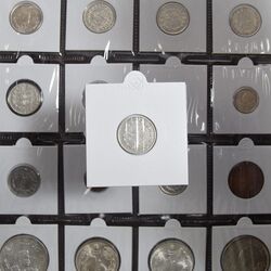 سکه 500 دینار 1307 سفر فرنگ - VF30 - ناصرالدین شاه