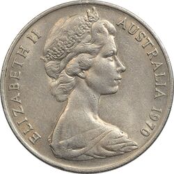 سکه 20 سنت 1970 الیزابت دوم - AU50 - استرالیا