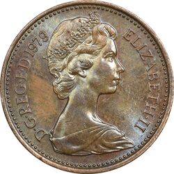 سکه 1 پنی 1979 الیزابت دوم - MS63 - انگلستان