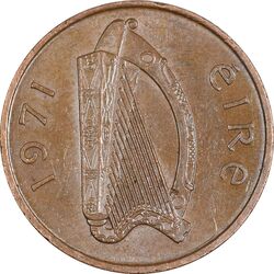 سکه 1 پنی 1971 جمهوری - AU58 - ایرلند