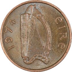 سکه 1 پنی 1974 جمهوری - MS61 - ایرلند