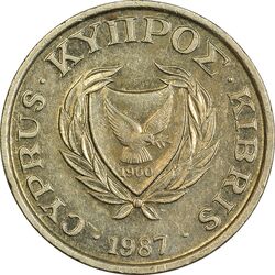سکه 1 سنت 1987 جمهوری - AU50 - قبرس
