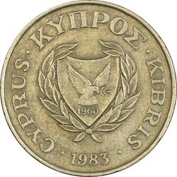 سکه 5 سنت 1983 جمهوری - EF45 - قبرس