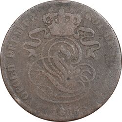 سکه 2 سانتیم 1865 لئوپولد یکم - VF20 - بلژیک