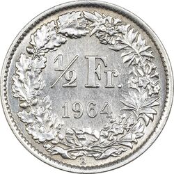 سکه 1/2 فرانک 1964 دولت فدرال - MS62 - سوئیس
