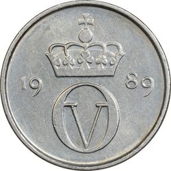 سکه 10 اوره 1989 اولاف پنجم - AU58 - نروژ