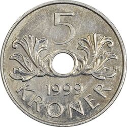 سکه 5 کرون 1999 هارالد پنجم - EF45 - نروژ