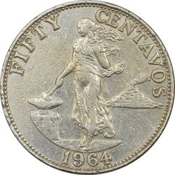 سکه 50 سنتاوو 1964 جمهوری - EF40 - فیلیپین