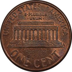سکه 1 سنت 1990D لینکلن - MS63 - آمریکا