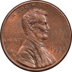 سکه 1 سنت 1992 لینکلن - MS62 - آمریکا