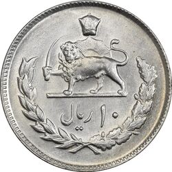 سکه 10 ریال 1357 - MS61 - محمد رضا شاه