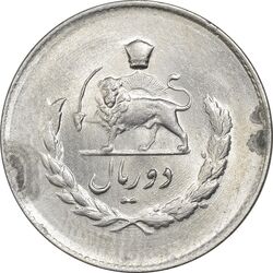 سکه 2 ریال 1334 مصدقی - MS63 - محمد رضا شاه