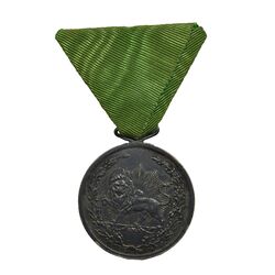مدال نقره شیردل 1318 - AU50 - مظفرالدین شاه