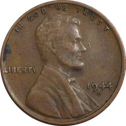 سکه 1 سنت 1944D لینکلن - VF30 - آمریکا