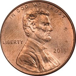 سکه 1 سنت 2013 لینکلن - MS63 - آمریکا