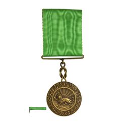 مدال برنز بپاداش خدمت (با روبان و جعبه فابریک) - UNC - رضا شاه