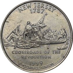 سکه کوارتر دلار 1999D ایالتی (نیوجرسی) - MS61 - آمریکا