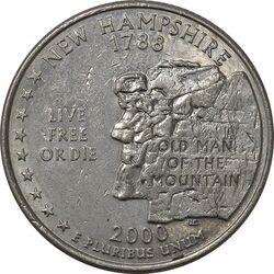 سکه کوارتر دلار 2000D ایالتی (نیوهمشایر) - MS61 - آمریکا