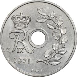 سکه 25 اوره 1971 فردریک نهم - MS62 - دانمارک