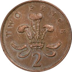سکه 2 پنس 1989 الیزابت دوم - AU50 - انگلستان