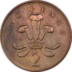 سکه 2 پنس 2000 الیزابت دوم - EF45 - انگلستان
