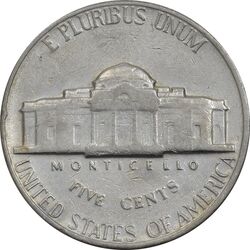 سکه 5 سنت 1966 جفرسون - EF45 - آمریکا