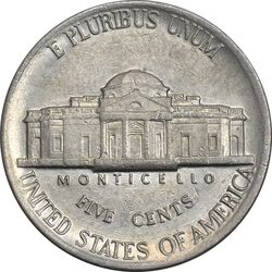 سکه 5 سنت 1985D جفرسون - AU58 - آمریکا