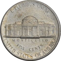 سکه 5 سنت 1990P جفرسون - EF40 - آمریکا