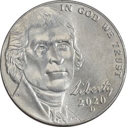 سکه 5 سنت 2020D جفرسون - MS61 - آمریکا