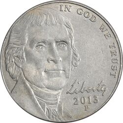 سکه 5 سنت 2013P جفرسون - EF45 - آمریکا