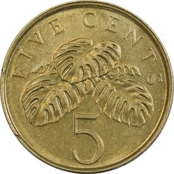 سکه 5 سنت 2001 جمهوری - AU55 - سنگاپور