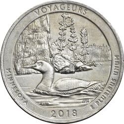 سکه کوارتر دلار 2018D (پارک ملی ویاجورز) - AU58 -آمریکا