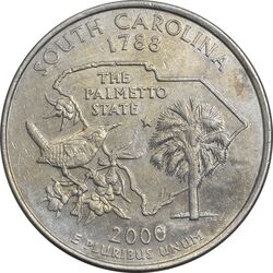 سکه کوارتر دلار 2000D ایالتی (کارولینای جنوبی) - EF40 - آمریکا