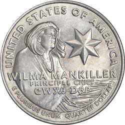 سکه کوارتر دلار 2022D (ویلما مانکیلر) - MS61 - آمریکا
